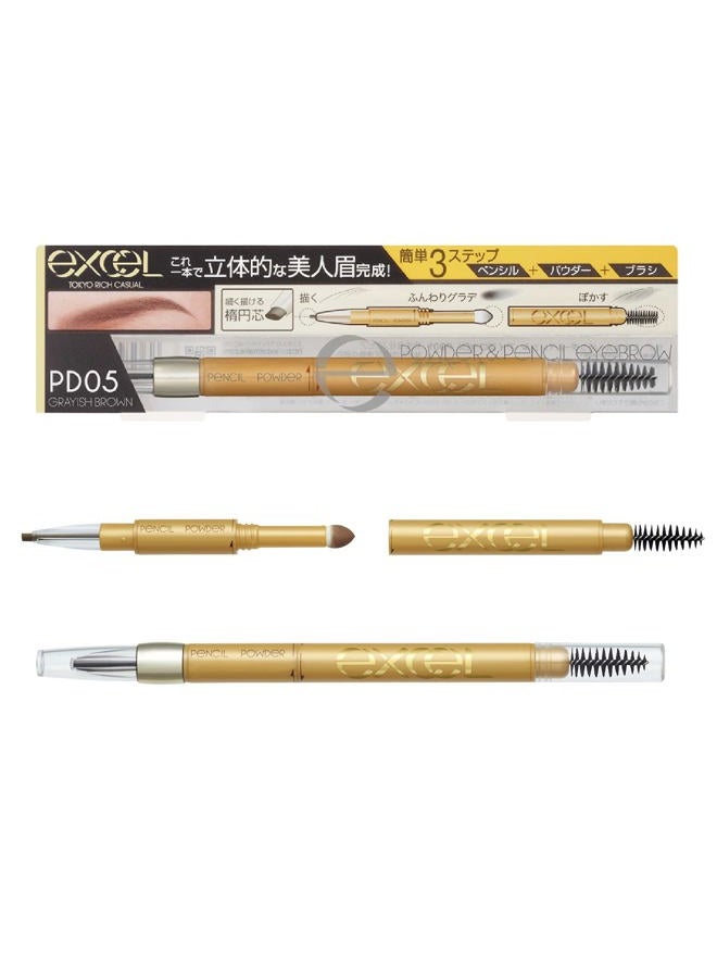EXCEL Powder & Pencil Eyebrow PD05 gray brown - Image 1